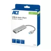 Hub USB ACT AC6125 3.2 Gen 1 Type-A 5000 Mbit/s cinzento