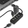 Hub USB ACT AC6205 2.0 480 Mbit/s preto 0,12m