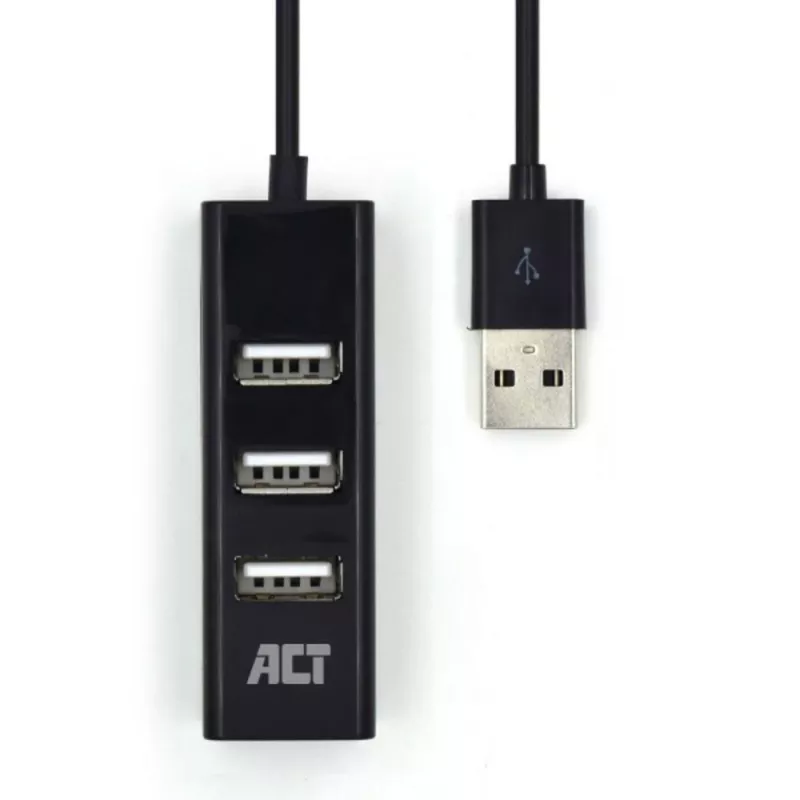 Hub USB ACT AC6205 2.0 480 Mbit/s preto 0,12m