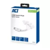 Hub USB ACT 4 portas USB-A flexível USB 3.2 Gen 1 branco 480 Mbit/s