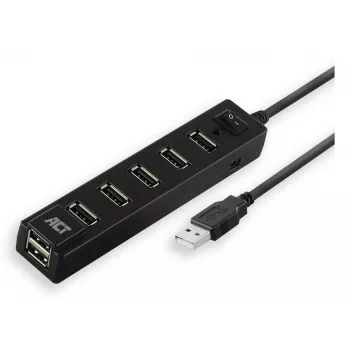 Hub USB ACT AC6215 480 Mbit/s preto