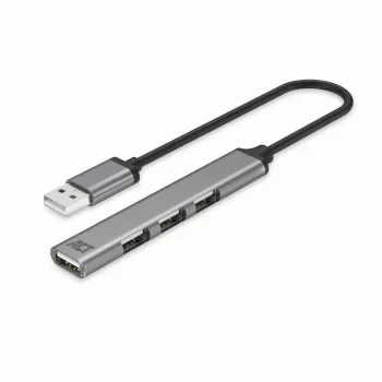 Hub USB 2.0 ACT AC6225 480 Mbit/s cinzento alumínio