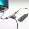 Hub USB 2.0 ACT AC6225 480 Mbit/s cinzento alumínio