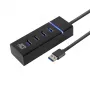 Hub USB 3.2 Gen 1 ACT AC6300 Type-A 5000 Mbit/s preto