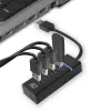 Hub USB 3.2 Gen 1 ACT AC6300 Type-A 5000 Mbit/s preto