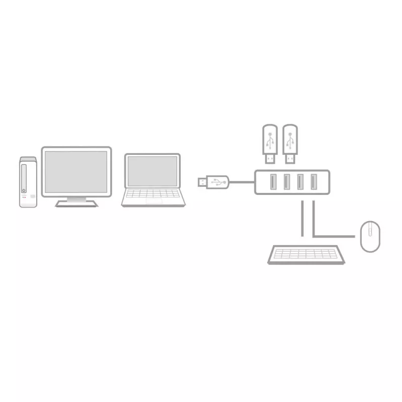 Hub USB 3.2 Gen 1 ACT AC6300 Type-A 5000 Mbit/s preto