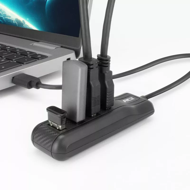 Hub de interfaces ACT AC6320 USB 3.2 Gen 1 (3.1 Gen 1) Type-A 5000 Mbit/s preto