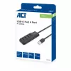 Hub de interfaces ACT AC6320 USB 3.2 Gen 1 (3.1 Gen 1) Type-A 5000 Mbit/s preto