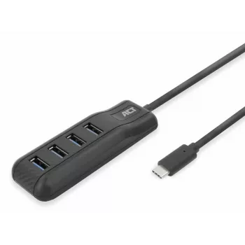 Hub de interfaces ACT AC6420 USB 3.2 Gen 1 (3.1 Gen 1) Type-C 5000 Mbit/s preto