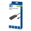 Hub de interfaces ACT AC6420 USB 3.2 Gen 1 (3.1 Gen 1) Type-C 5000 Mbit/s preto
