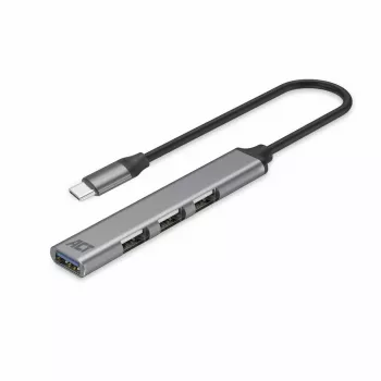 Hub USB ACT AC6425 Type-C 5000 Mbit/s alumínio cinzento