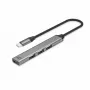 Hub USB ACT AC6425 Type-C 5000 Mbit/s alumínio cinzento