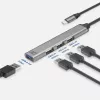 Hub USB ACT AC6425 Type-C 5000 Mbit/s alumínio cinzento
