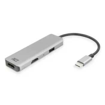 Adaptador multiporta USB-C 4K ACT para 2 monitores HDMI, porta de dados USB-A