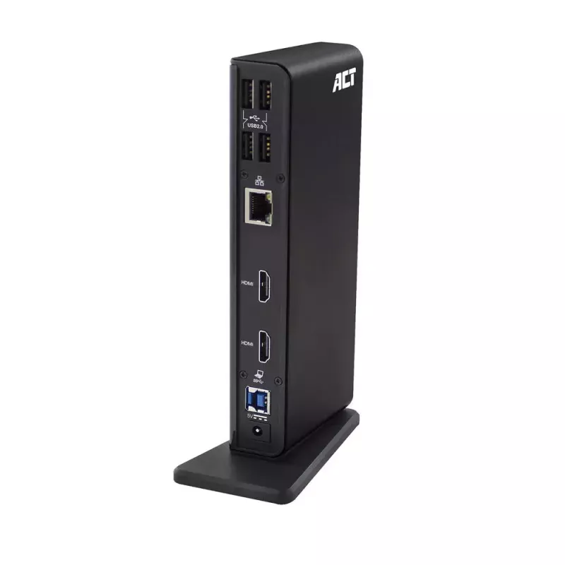 Docking station universal USB-C ou USB-A ACT, para 2 monitores HDMI, DisplayLink