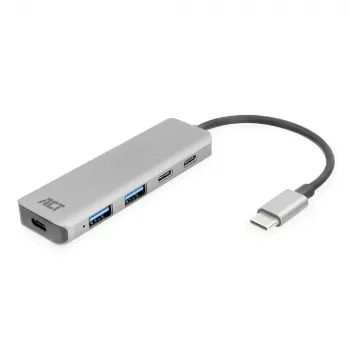 Hub USB 3.2 Gen 1 Type-C ACT AC7072 5000 Mbit/s preto cinzento