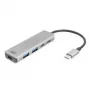 Hub USB 3.2 Gen 1 Type-C ACT AC7072 5000 Mbit/s preto cinzento