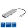 Hub USB 3.2 Gen 1 Type-C ACT AC7072 5000 Mbit/s preto cinzento