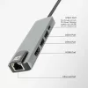 Docking station USB-C 4K ACT para 1 monitor HDMI, Ethernet, USB-A, passagem PD