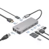 Docking station USB-C 4K ACT para 1 monitor HDMI, Ethernet, USB-C, USB-A, leitor de cartões e passagem PD