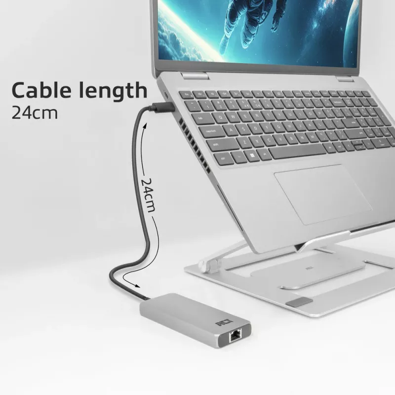 ACT AC7095 estação de acoplamento USB-C, USB 3.2 Gen 1, com fios, cinzento