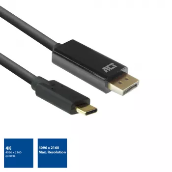 Cabo USB-C para DisplayPort ACT AC7325 2 metros