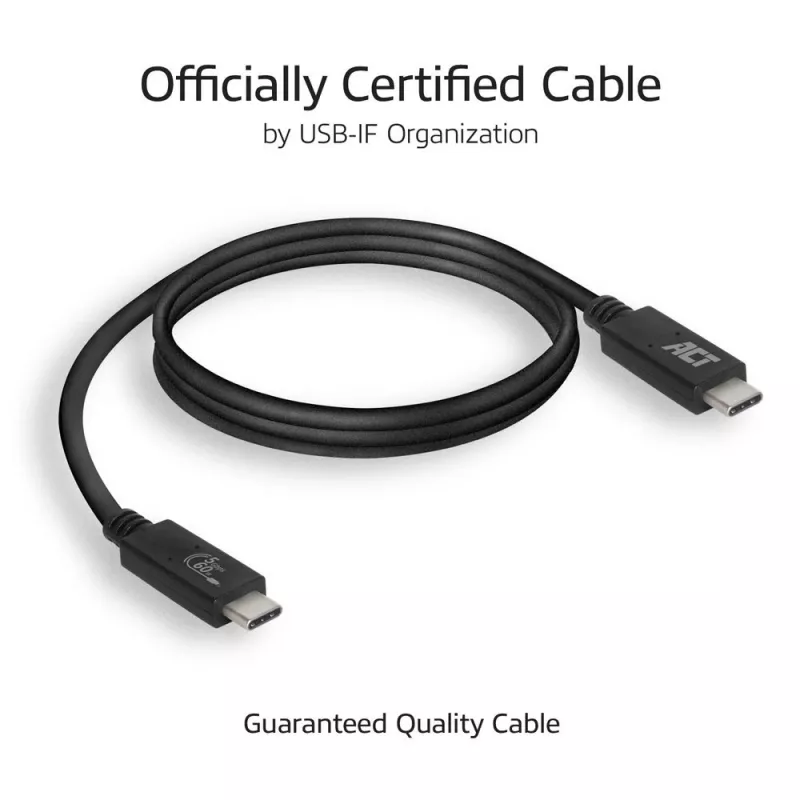 Cabo ACT USB 3.0 USB-C certificado USB-IF 1 metro 5 Gbit/s