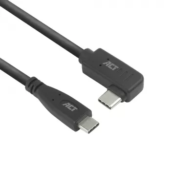 Cabo angular ACT USB 3.0 USB-C 1 metro 5 Gbit/s preto