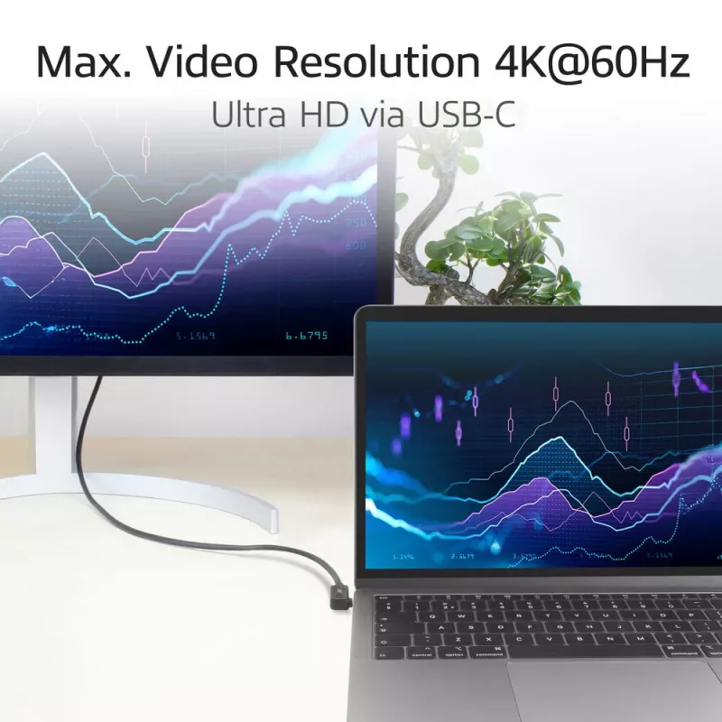 Cabo angular ACT USB 3.0 USB-C 2 metros 5 Gbit/s preto