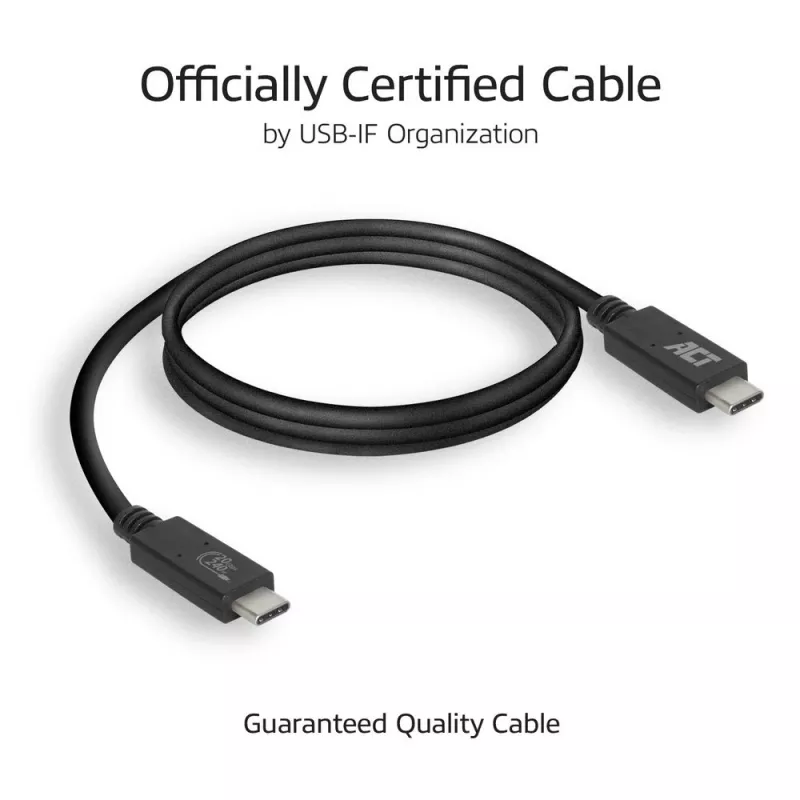 Cabo ACT USB4® 20Gbps, USB-C, certificado USB-IF, 1 metro