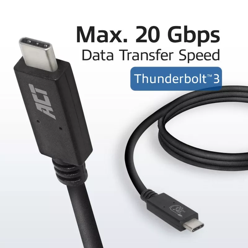 Cabo ACT USB4® 20Gbps, USB-C, certificado USB-IF, 1 metro