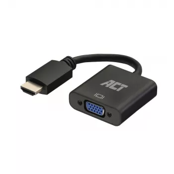 Adaptador ACT 0,15 metros, HDMI-A macho para VGA fêmea, com áudio