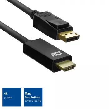 Cabo adaptador DisplayPort para HDMI ACT AC7550 1,8 m