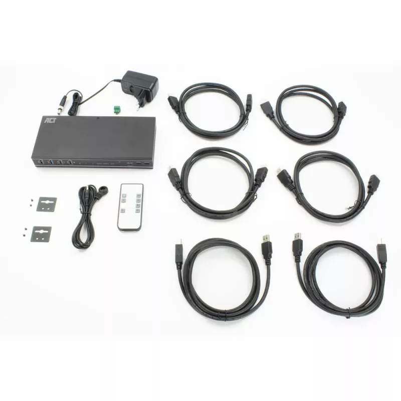 Switch KVM ACT 2 portas Dual HDMI 4K@60Hz, USB 3.2 Gen1 (USB 3.0)