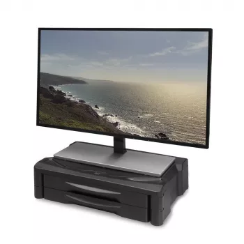 Suporte para monitor ACT extra largo AC8215 altura ajustável duas gavetas