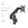 Suporte de parede para monitor ACT com mola a gás, 1 ecrã, peso máx. 7 kg