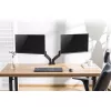Braço duplo para monitor com mola a gás ACT Office fixação por grampo/por passagem 18 kg
