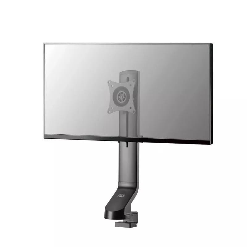 Braço para monitor único ACT para escritório, ajuste rápido de altura, fixação por grampo/por passagem, 8 kg