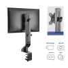 Braço para monitor único ACT para escritório, ajuste rápido de altura, fixação por grampo/por passagem, 8 kg