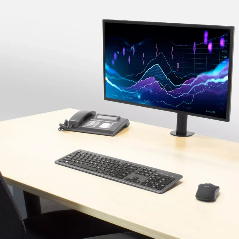 Braço para monitor único ACT Office Solid Pro fixação por grampo/por parafuso 12 kg 10-32 polegadas