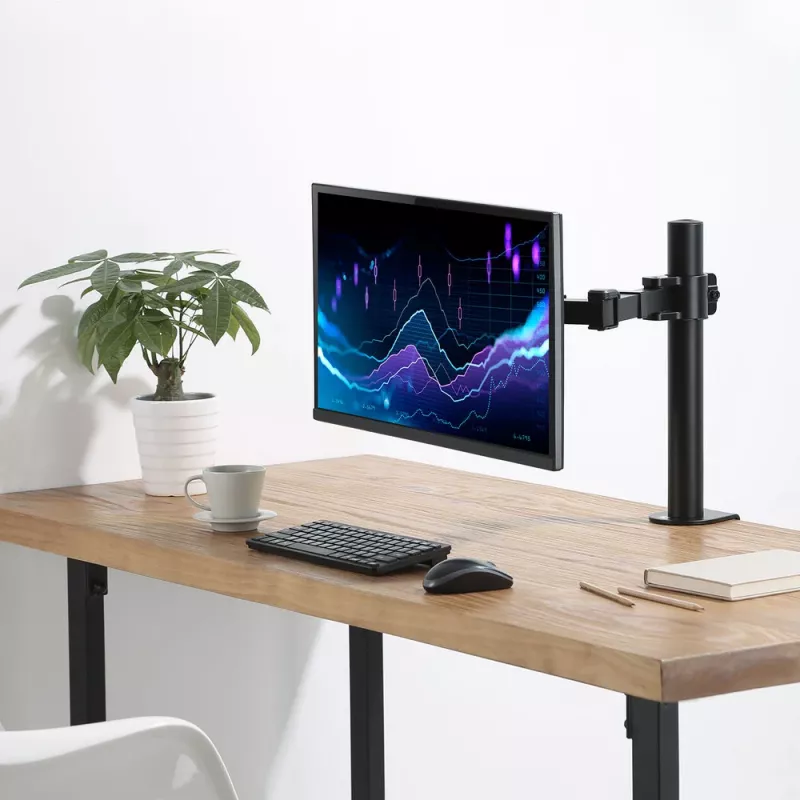 Braço para monitor único ACT Office Solid Pro fixação por grampo/por parafuso 12 kg 10-32 polegadas