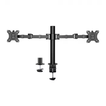Braço duplo para monitor ACT Office Solid Pro – fixação por grampo/por passagem – 12 kg – 10–32 polegadas