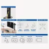 Braço duplo para monitor ACT Office Solid Pro – fixação por grampo/por passagem – 12 kg – 10–32 polegadas