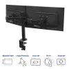 Braço duplo para monitor ACT Office Solid Pro – fixação por grampo/por passagem – 12 kg – 10–32 polegadas