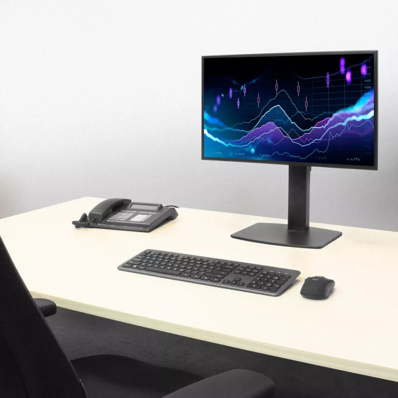 Braço para monitor com mola a gás autónomo ACT para escritório, capacidade de carga 7 kg, 10 a 32 polegadas