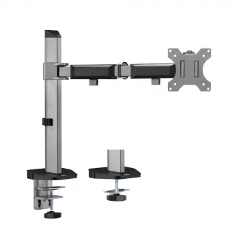 Braço para monitor único ACT Office prateado fixação por grampo/por passagem 9 kg 17-32 polegadas