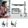 Braço para monitor único ACT Office prateado fixação por grampo/por passagem 9 kg 17-32 polegadas