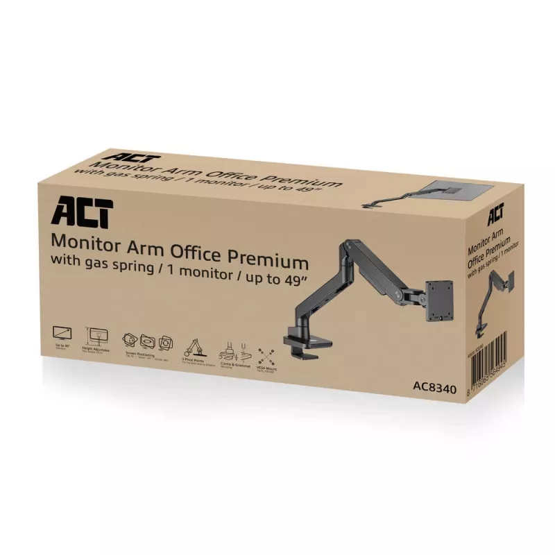 ACT AC8340 braço para um monitor Office Premium, com mola a gás