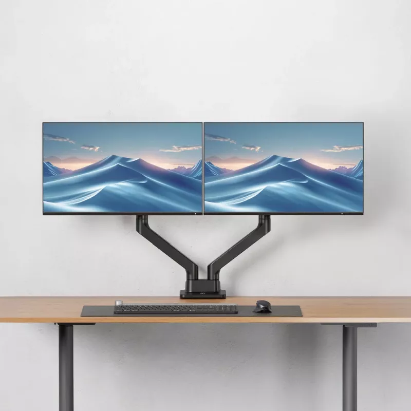 Braço para monitor ACT 35 polegadas Office Premium, mola a gás, 2 monitores