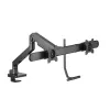 Braço para monitor ACT 32 polegadas Office Premium, mola a gás, barra transversal, 2 monitores